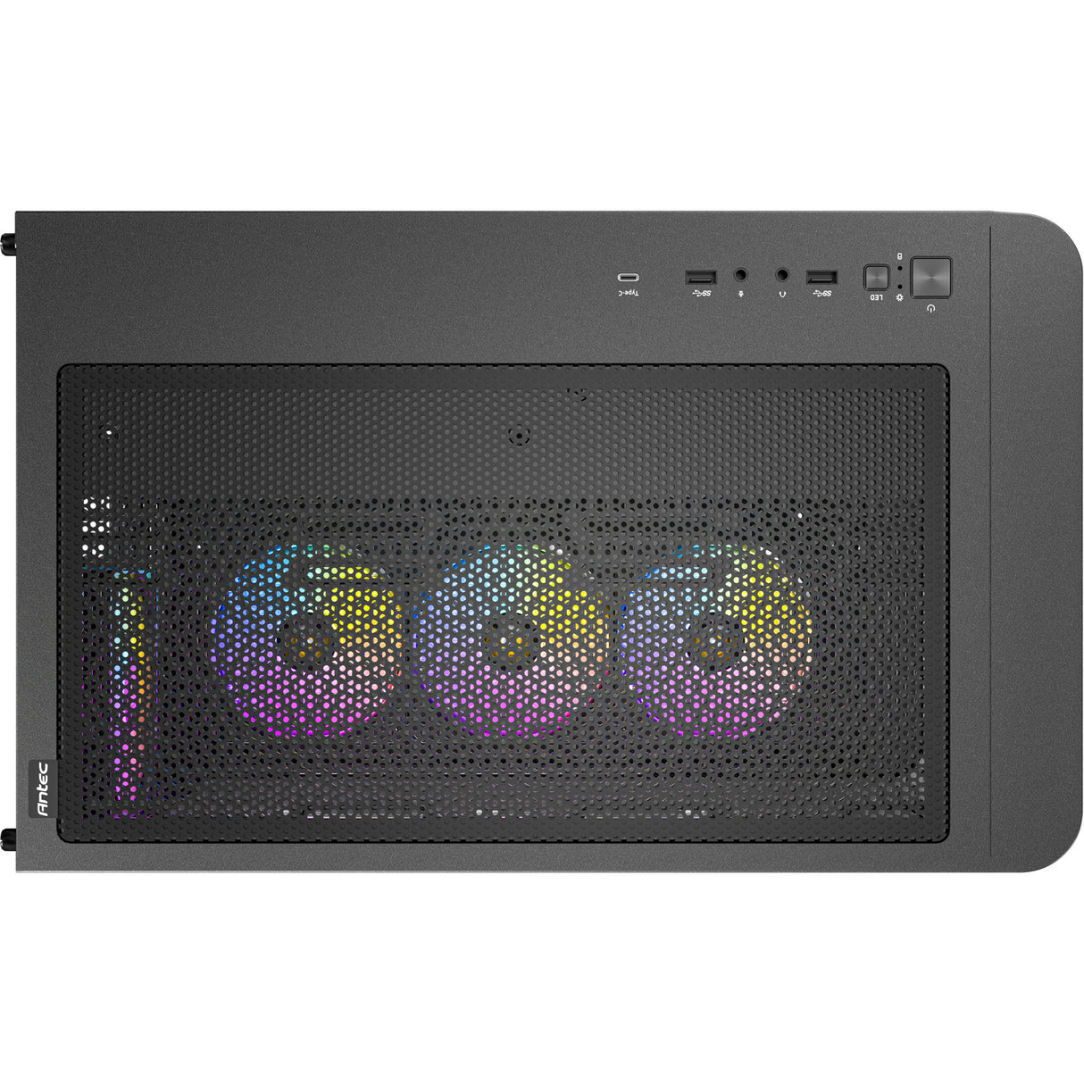 Antec C5 Curve Argb Midi-Tower-Gehäuse (schwarz | 2x USB-A | 1x USB-C | gehärtetes Glas)