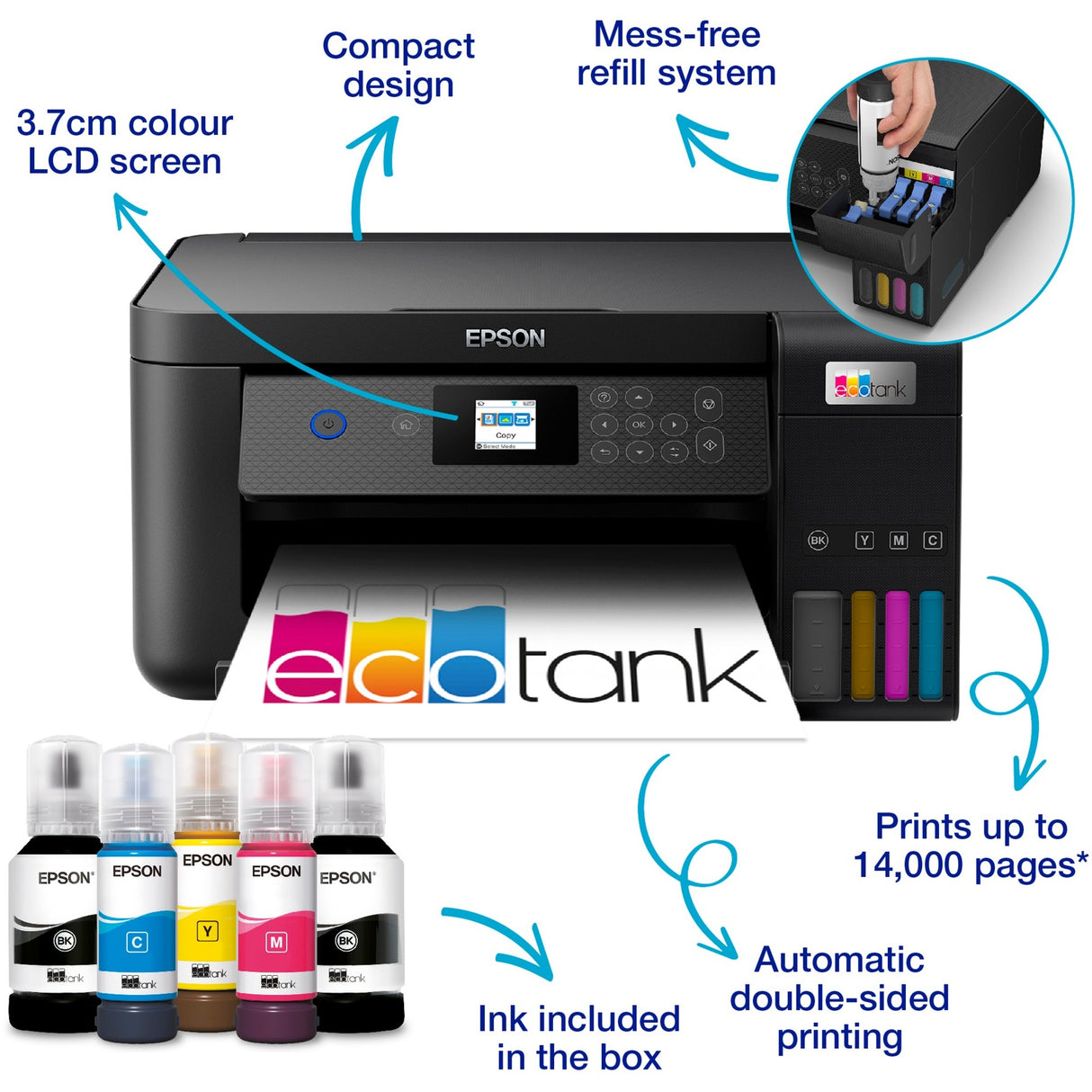 EPSON ECOTANK ET-2850 A4 Multifunktional Wi-Fi-Drucker
