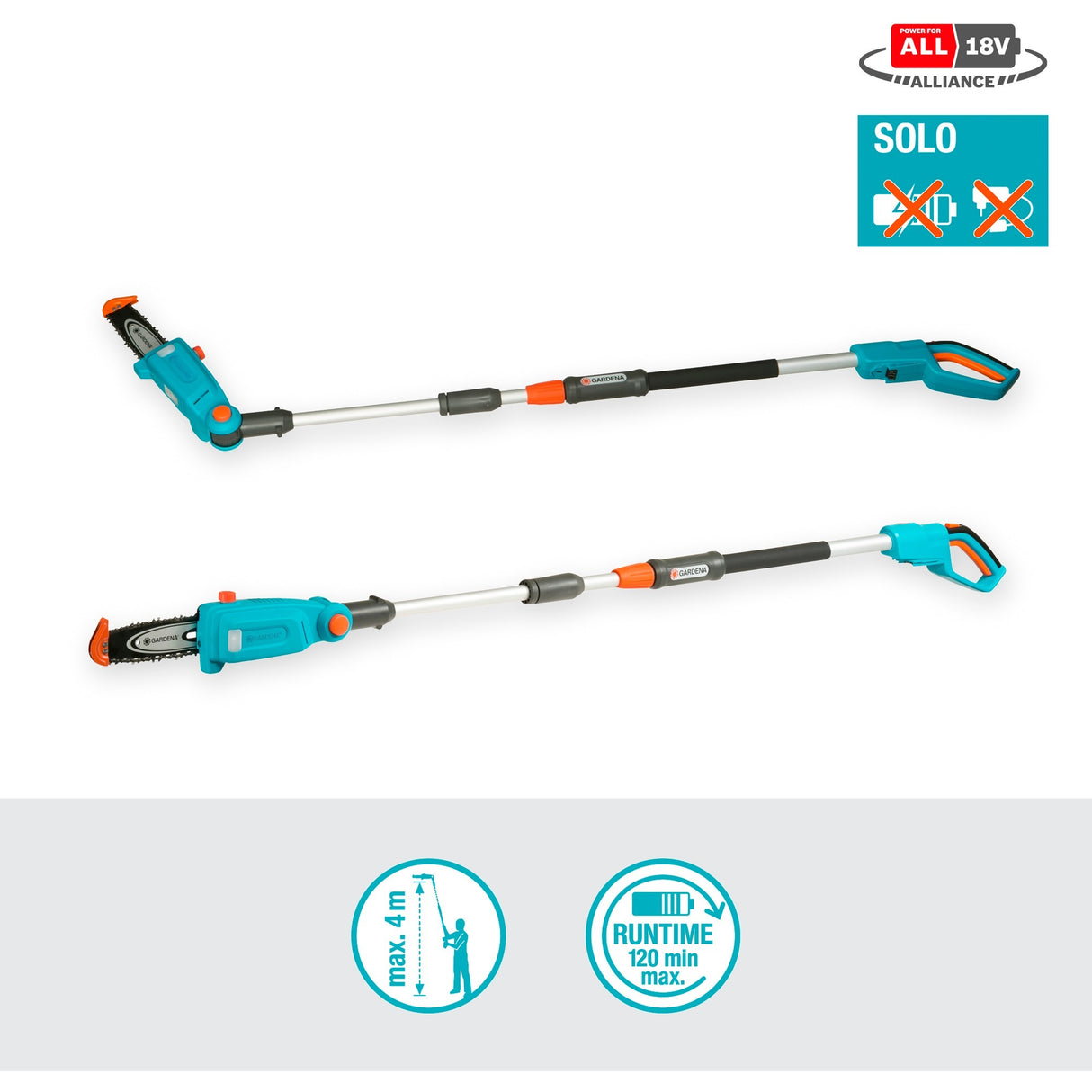 Gardena Gardena Batterie Teleskop -Schnittschicht TCS 20 18 P4a Solo