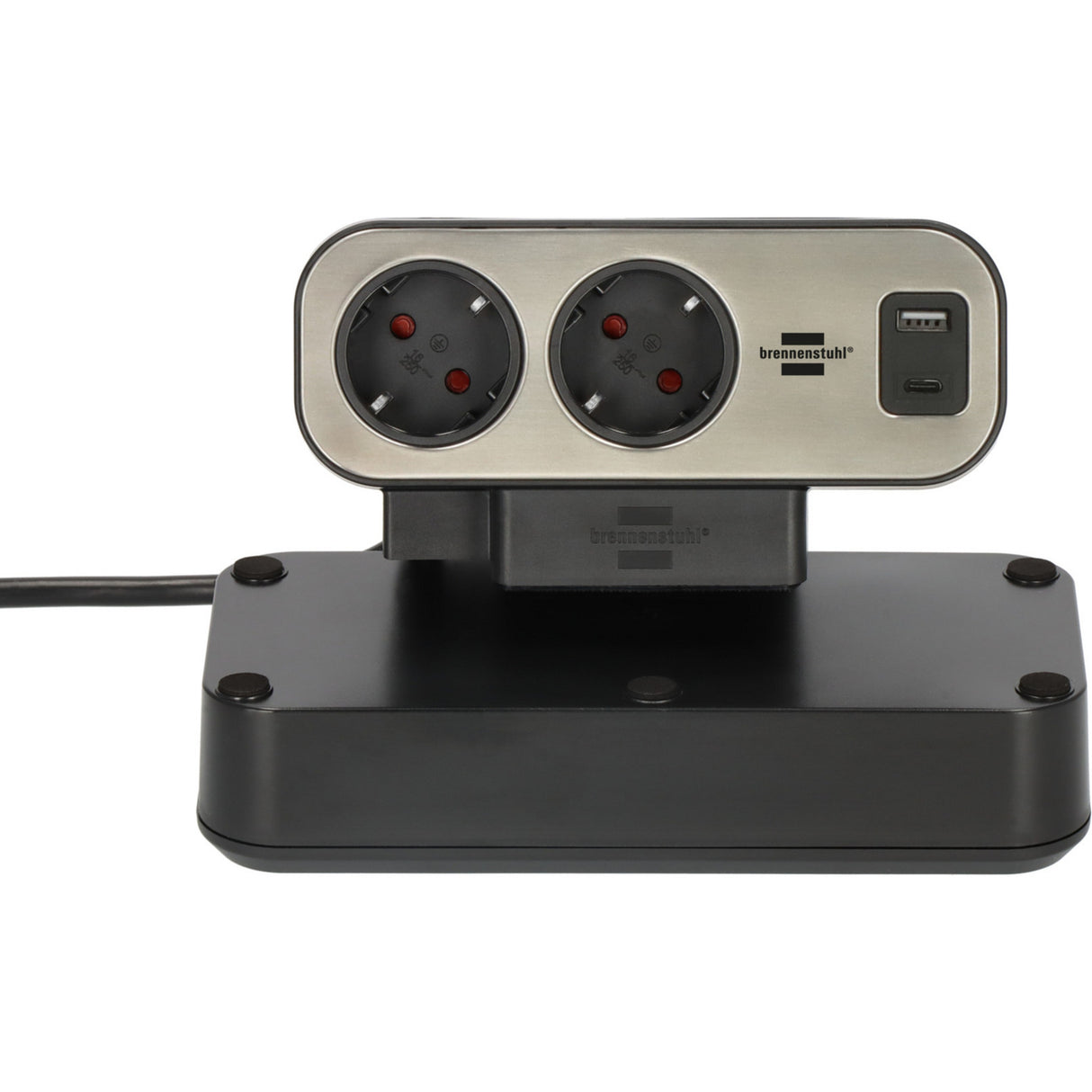 Brennerstuhl brennerstuhl®estilo Duplex-Steckdosenleiste mit Überspannungsschutz, 1x USB C, 1x USB A, 9x Kontakte - 1153580210