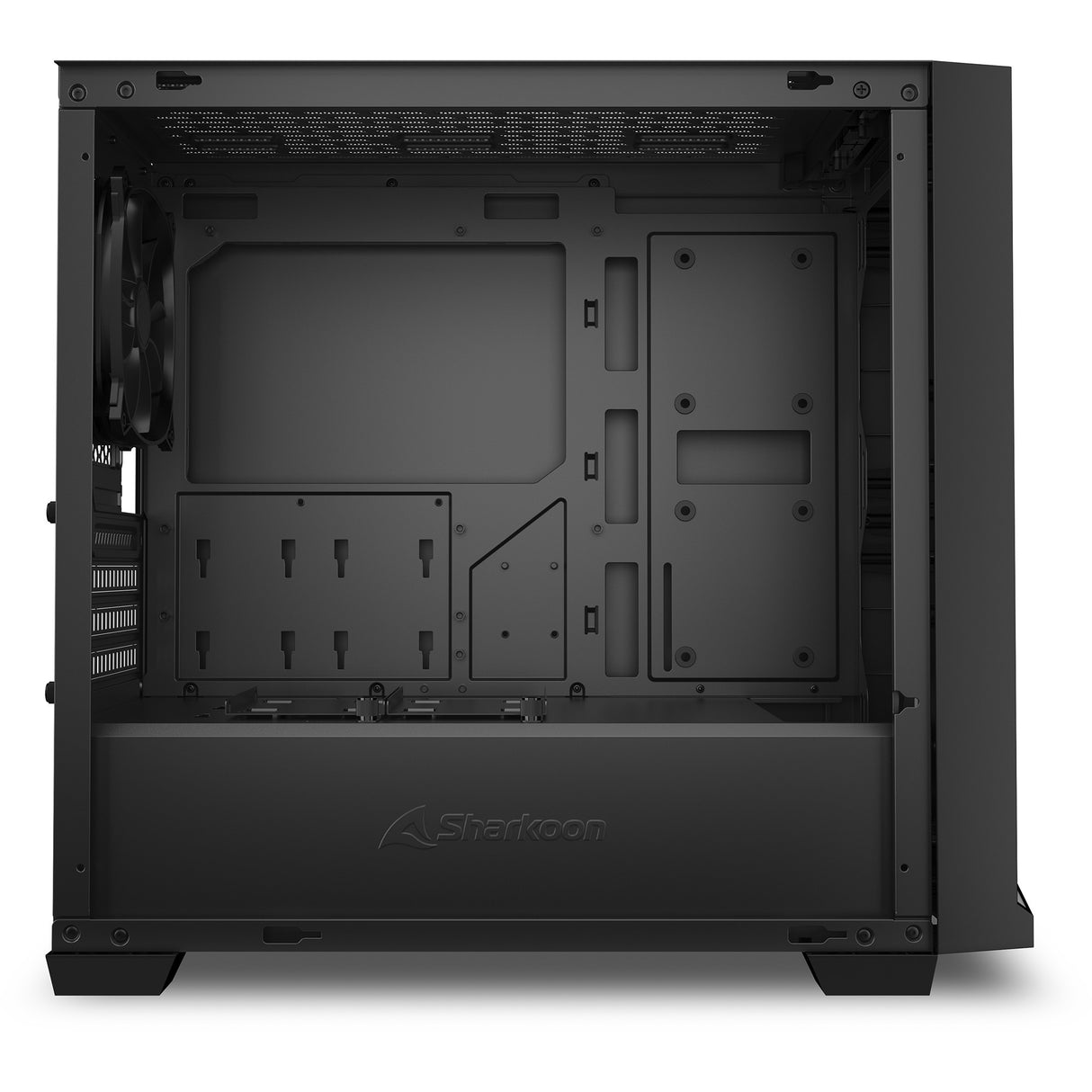 Sharkoon J1000 ArGB Midi-Tower-Gehäuse (schwarz | 3x USB-A | RGB | gehärtetes Glas)