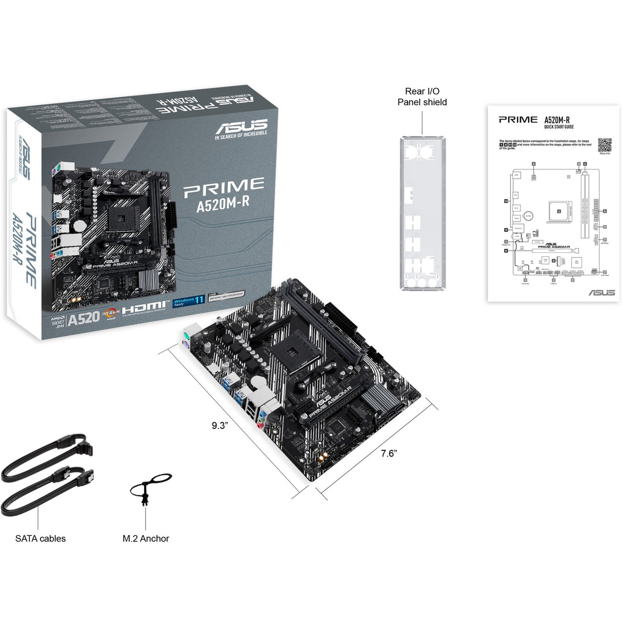 Asus Prime A520M-R Sockel AM4 Mainboard (RAID, GB-LAN, Sound, µATX)