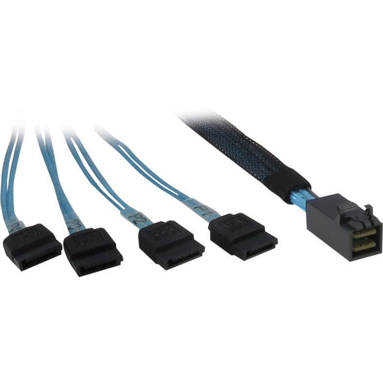 Inter-Tech-Kabel SFF 8643 > 4x SATA (schwarz blau, 0,5 Meter (teilweise geschirmt))