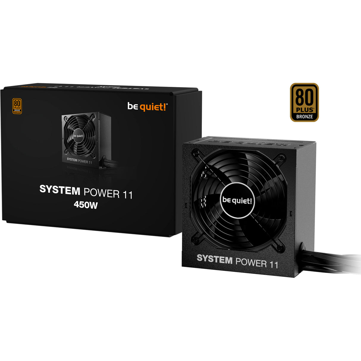 Ruhig sein! Systemleistung 11 450-Watt-Netzteil (schwarz, 2x PCIe)