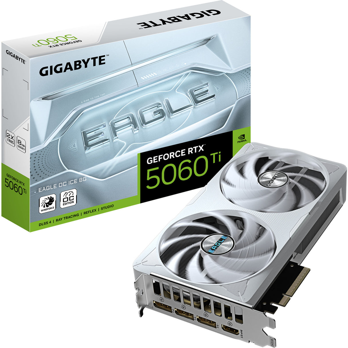 Gigabyte GeForce RTX 5060 Ti Eagle OC Ice 8G Grafikkarte (3x Display Port, 1x HDMI)