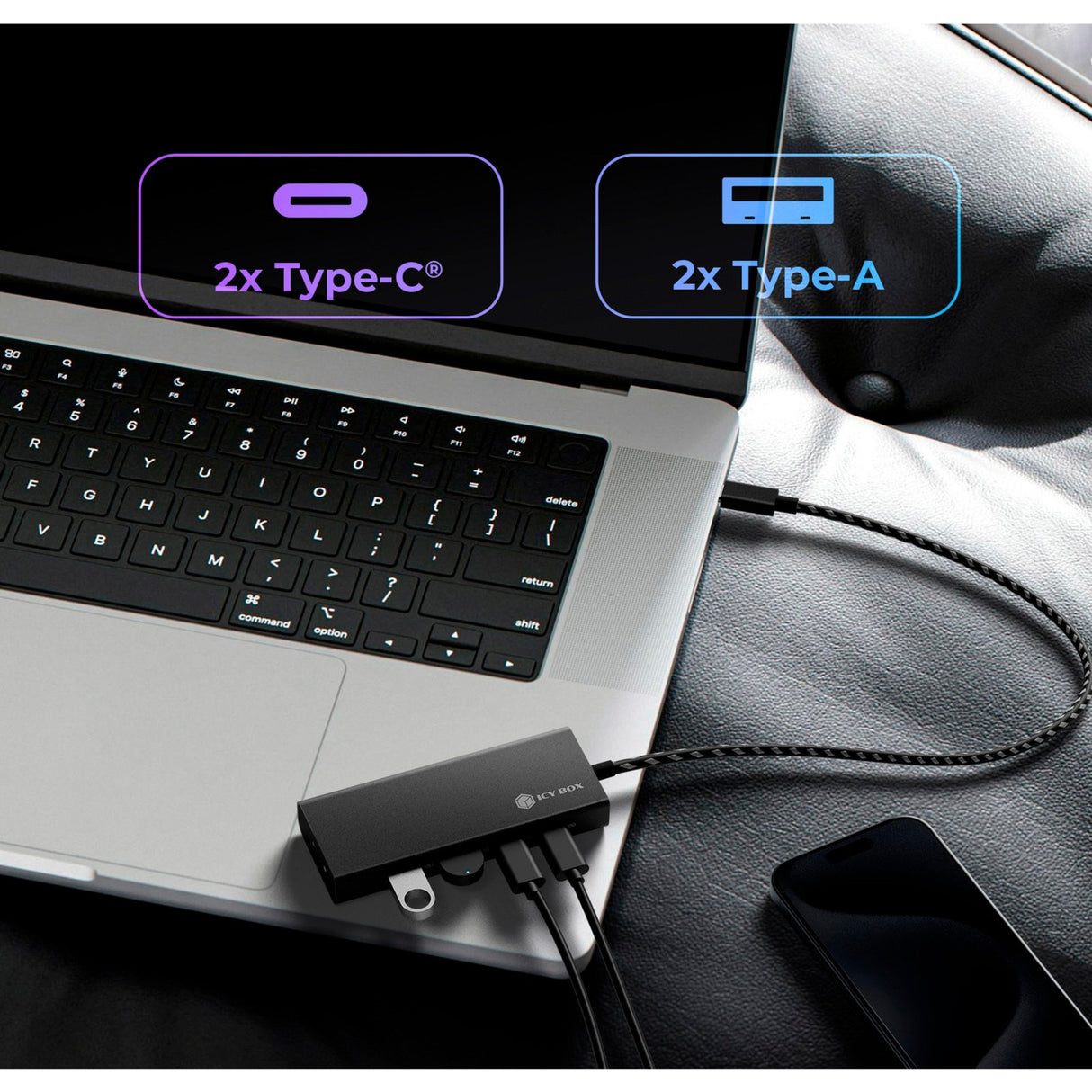 ICY BOX 4-Port-Hub mit USB-C 3.2 Gen 2