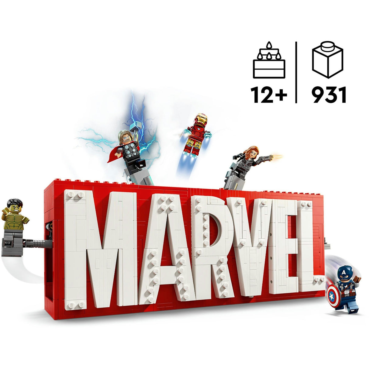 Lego Superhelden 76313 Marvel-Logo und Minifiguren