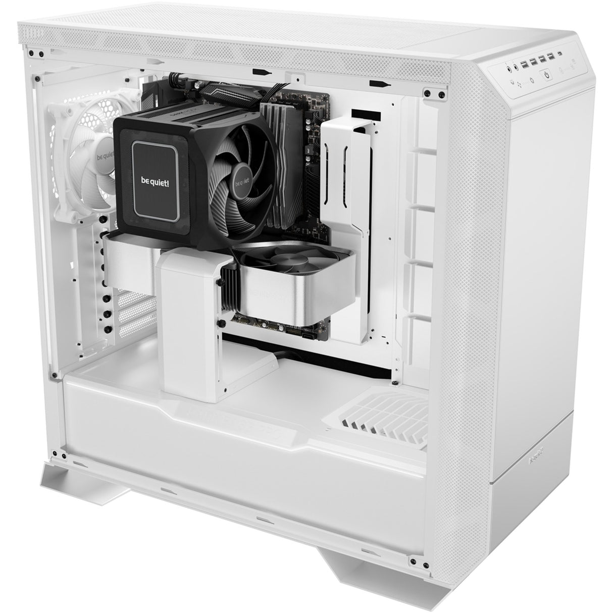 Ruhig sein! Dark Base Pro 901 Big-Tower-Gehäuse (weiß | 4x USB-A | 1x USB-C | RGB | gehärtetes Glas)