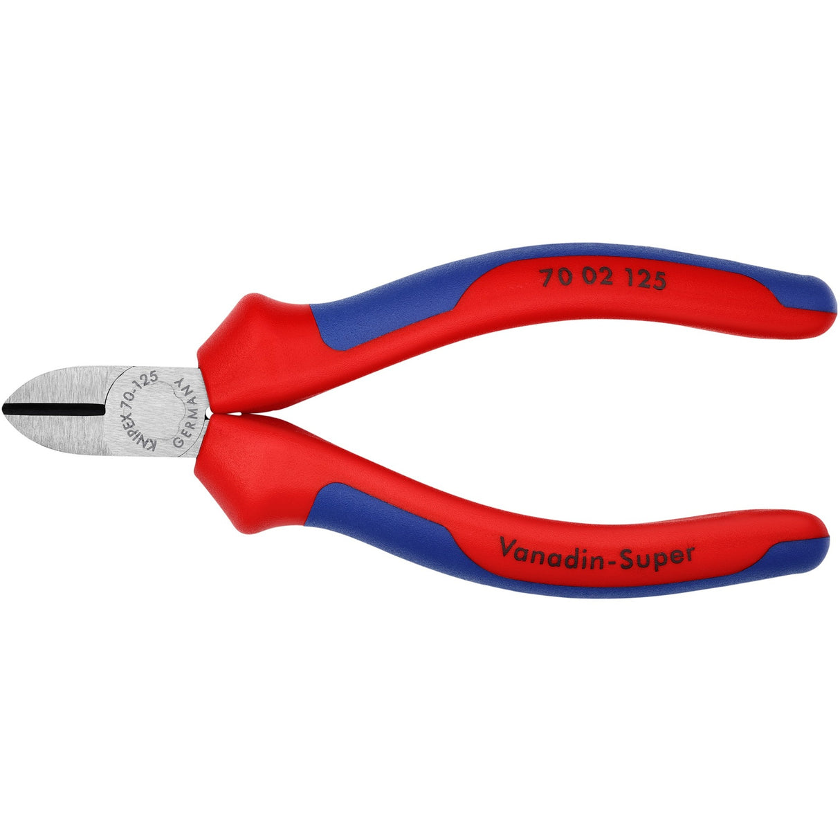 Knipex Seitenschneider schwarz atramentiert mit Mehrkomponentengriffen 125 mm - 7002125
