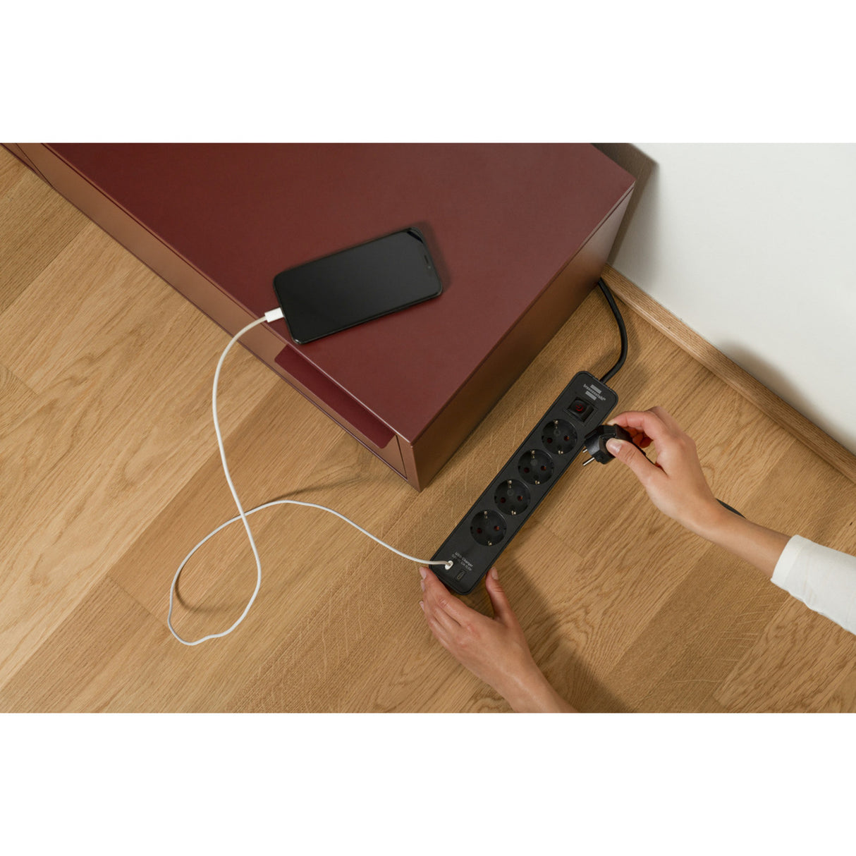 Brennerstuhl ecolor Steckdosenleiste mit 2 USB-C Ladebuchsen | 4 Steckdosen | schwarz | 1,5m h05vv-f 3g1,5 - 1153240106