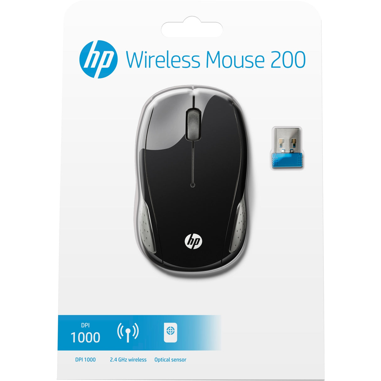 HP kabellose Maus 200 (schwarz, 1000 dpi)
