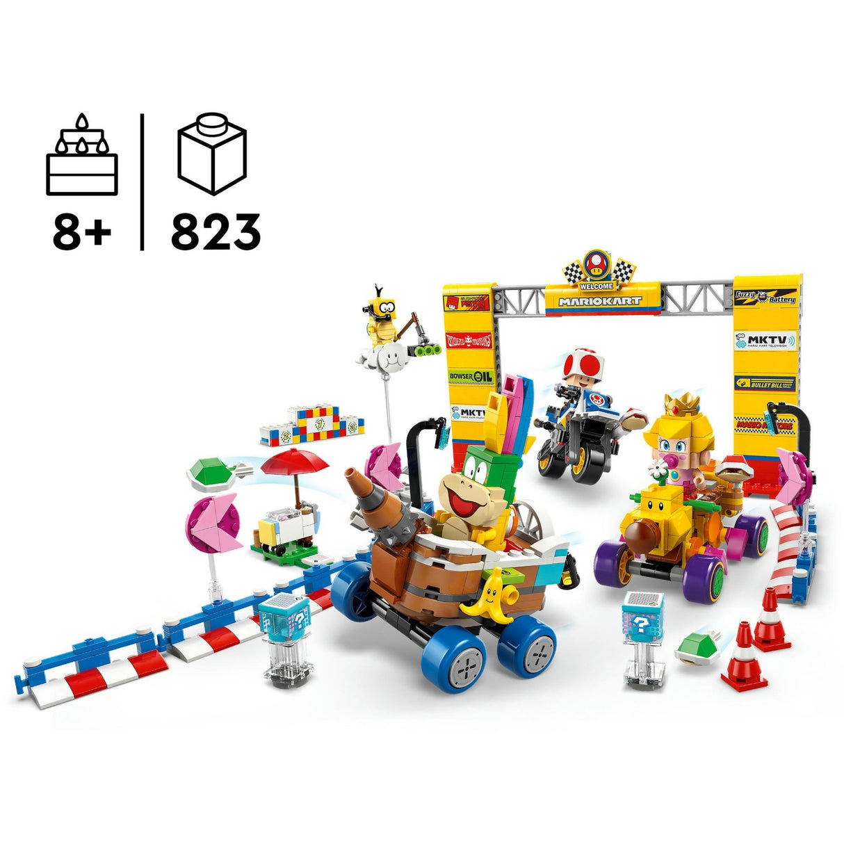 Lego Super Mario 72036 Mario Kart Baby Peach und Grand-Prix-Set
