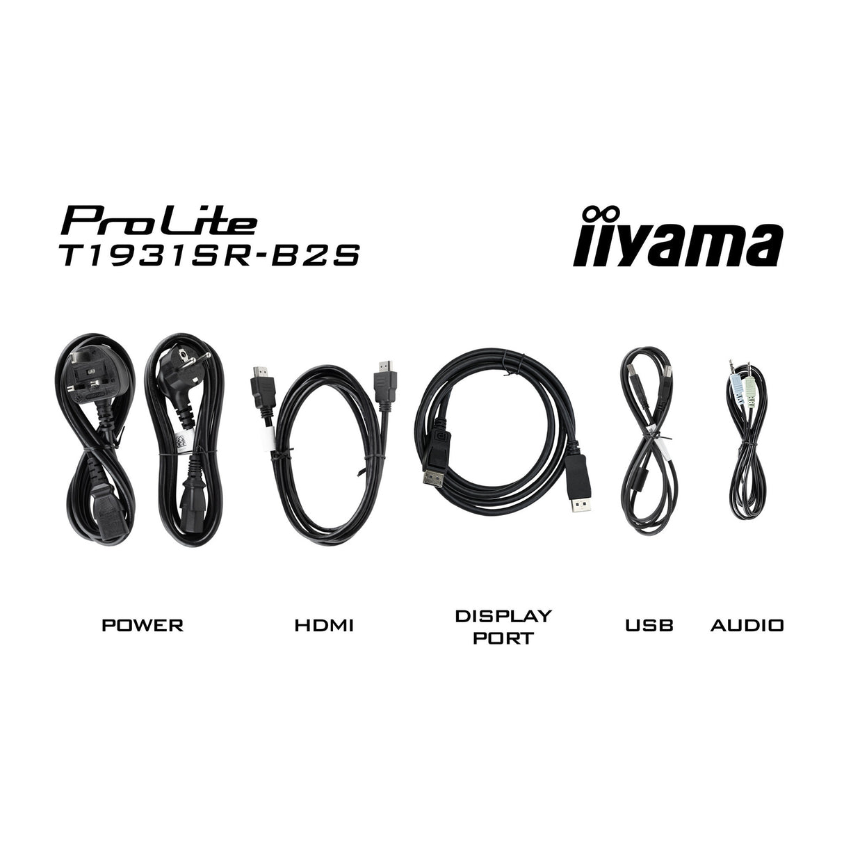 Iiyama prolite t1931sr-b2s 19 touchscreen monitor (zwart, vga, hdmi, displayport, audio, touchscreen)