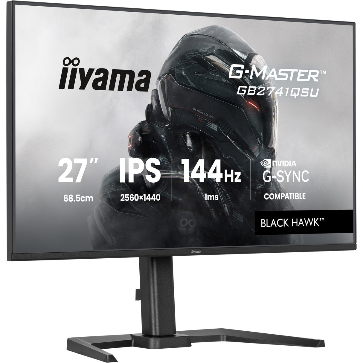Iiyama G-Master Black Hawk GB2741QSU-B1 27 Gaming-Monitor (schwarz, HDMI, DisplayPort, 2x USB-A, USB-B, 144 Hz)