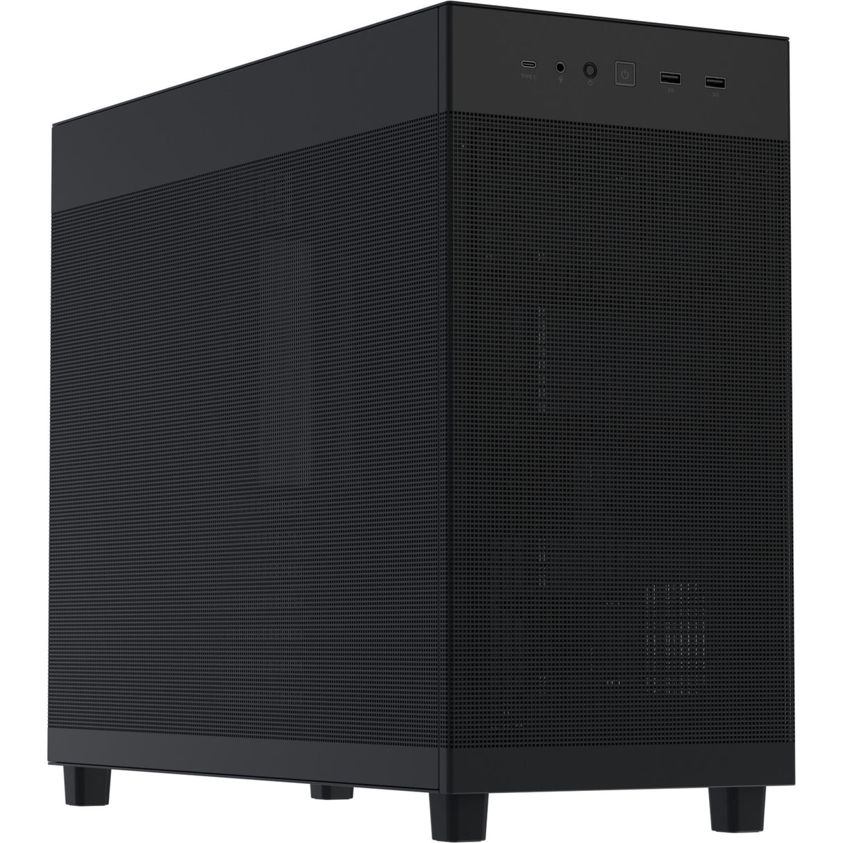 Asus prime ap303 - mesh panel midi tower behuizing (zwart | 2x usb-a | 1x usb-c)