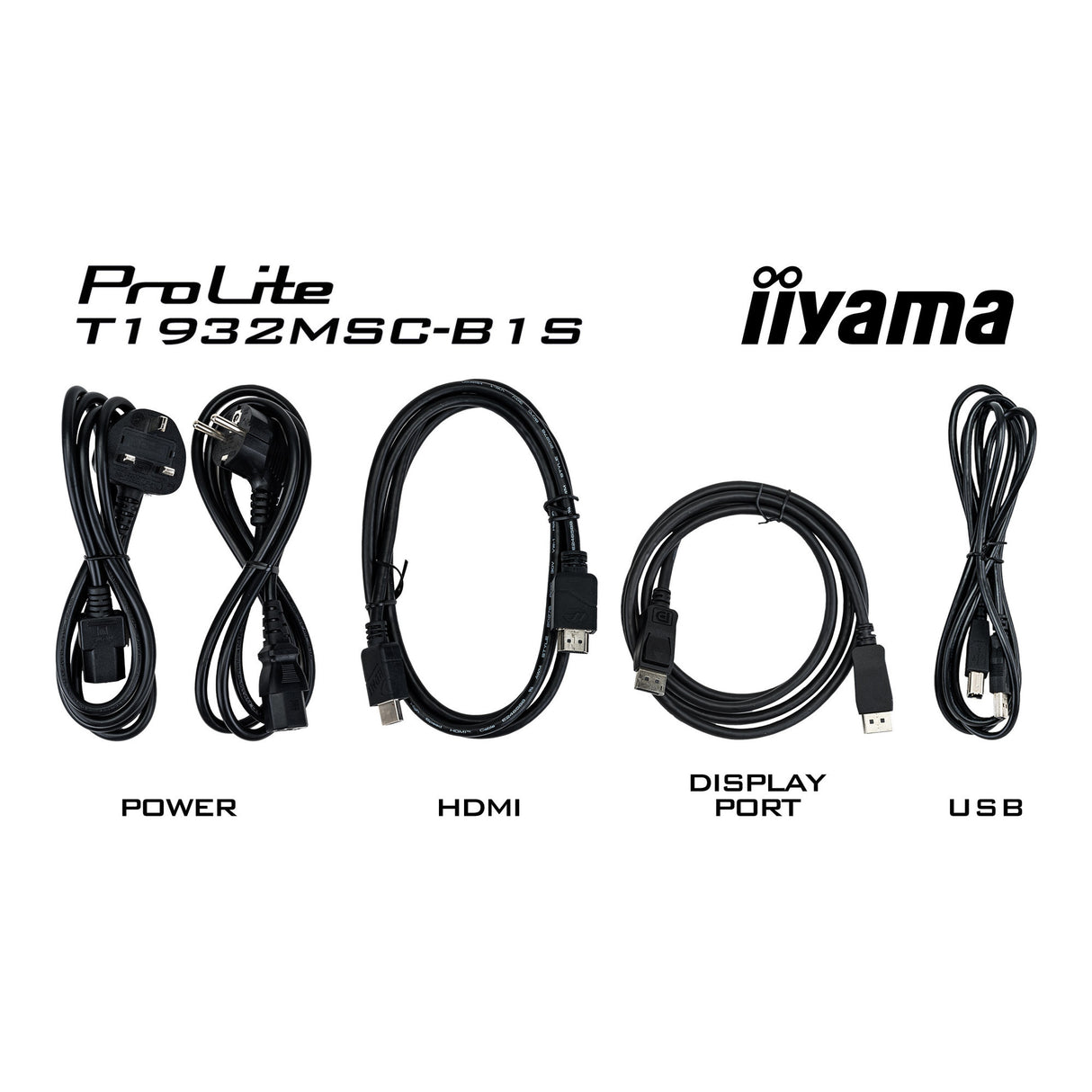 Iiyama Prolite T1932MSC-B2S 19 Touchscreen-Monitor (schwarz, VGA, HDMI, Display-Port, Audio, Touchscreen)