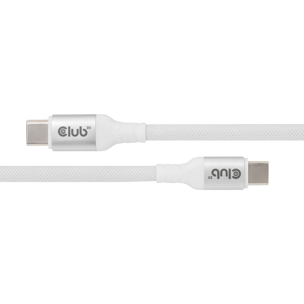 Club 3D USB-C Magnetspule 240 W PD3.1 weißes Kabel, 2 Meter Kabel (weiß)