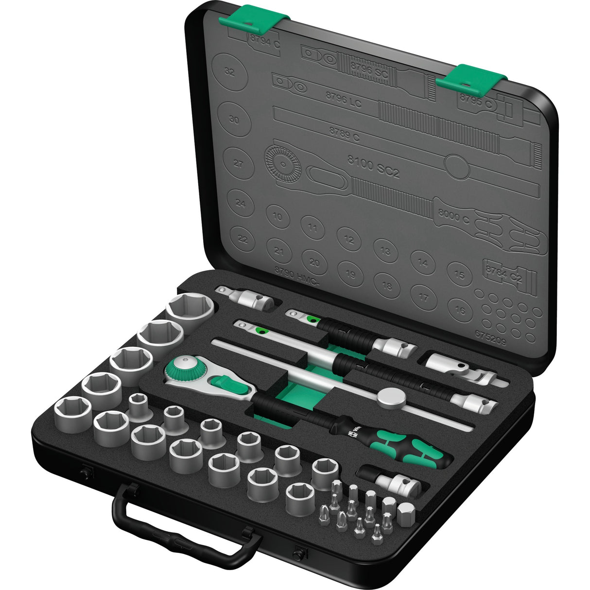 Wera 8100 SC 2 Zyklop Speed Rattels Set, 1 2, 37-Palace