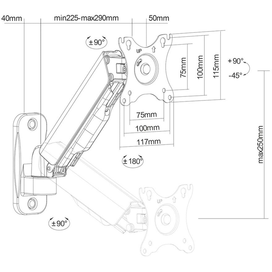 Neomounts von Newstar WL70-440BL11 TV-Wandstonde