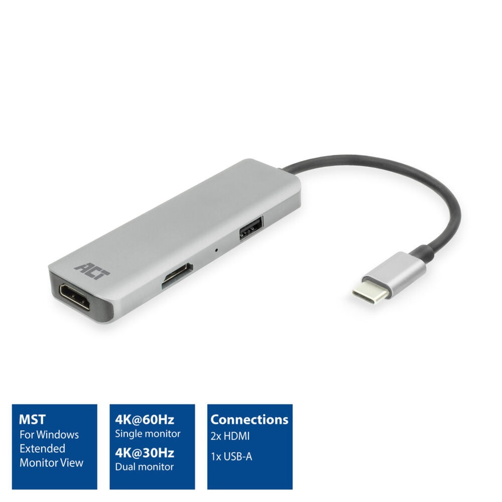 Act Connectivity USB-C 4K Multiport-Adapter für 2 HDMI-Bildschirme, u. a