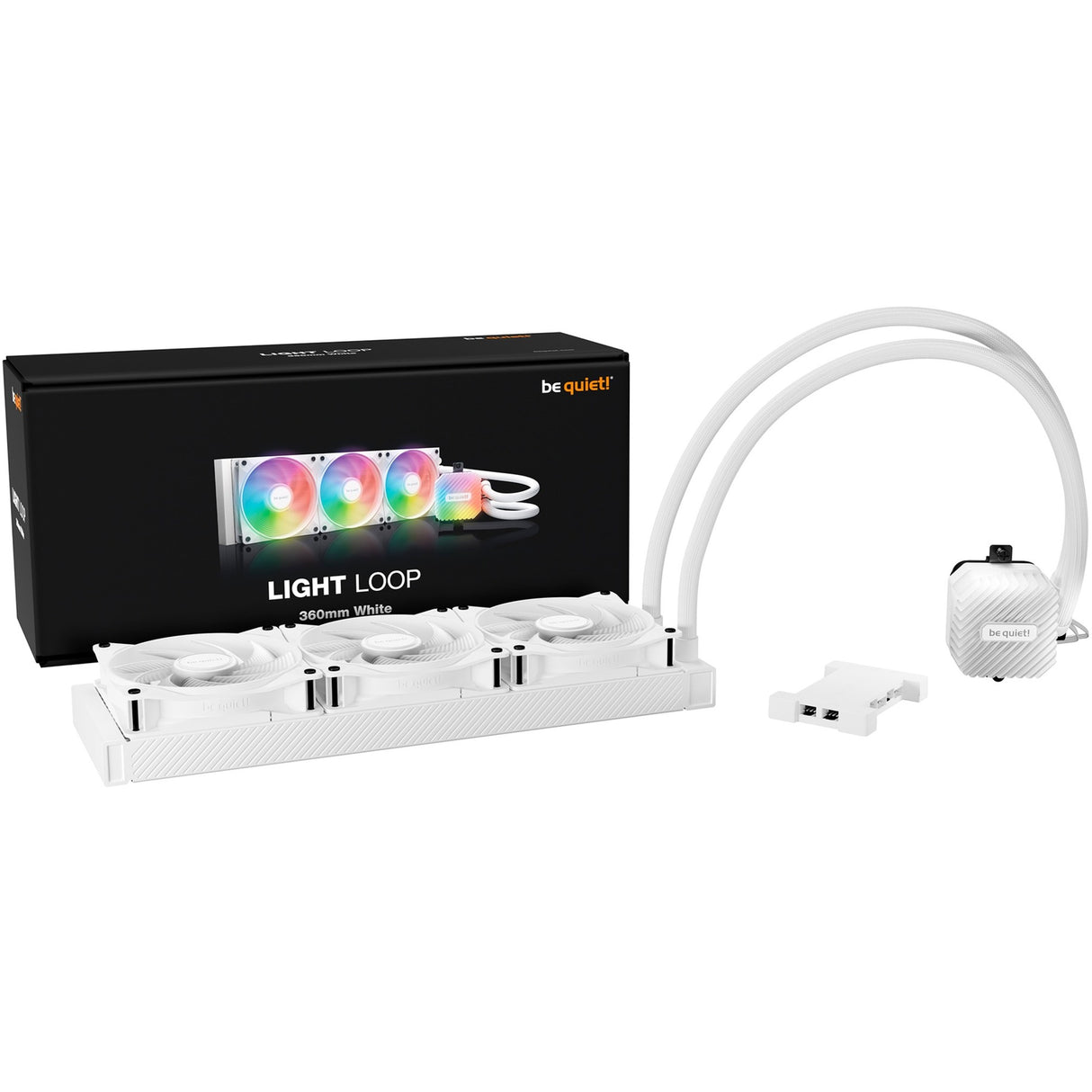 Ruhig sein! Light Loop 360 Argb Wasserkühlung (weiß, 4-poliger PWM-Lüfteranschluss)