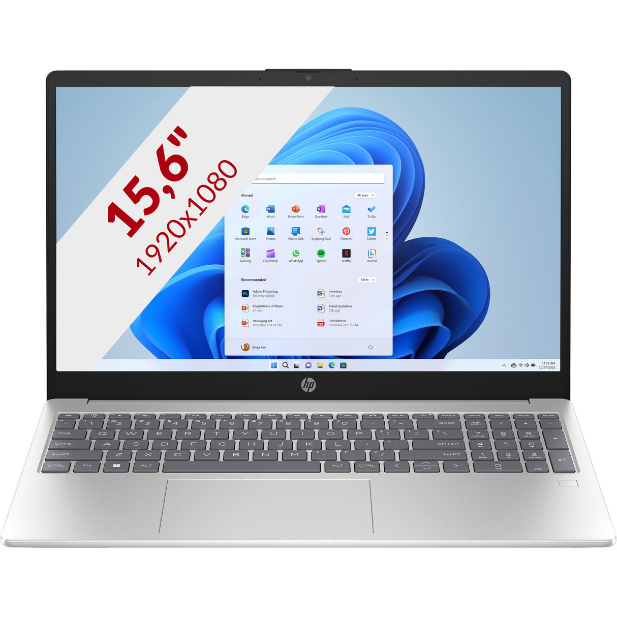 Hp 15-fd1086nd (cc5z5ea#abh) 15.6 laptop (zilver | core ultra 7 155h | intel arc graphics | 24 gb | 1 tb ssd)