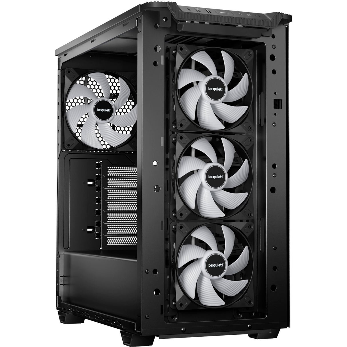 Ruhig sein! Pure Base 501 lx Midi-Tower-Gehäuse (schwarz | 2x USB-A | 1x USB-C | RGB | gehärtetes Glas)