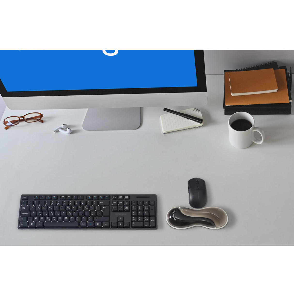 Kensington Slim Duo Gel-Maus-Trackball-Handgelenkauflage (Grau-Schwarz)