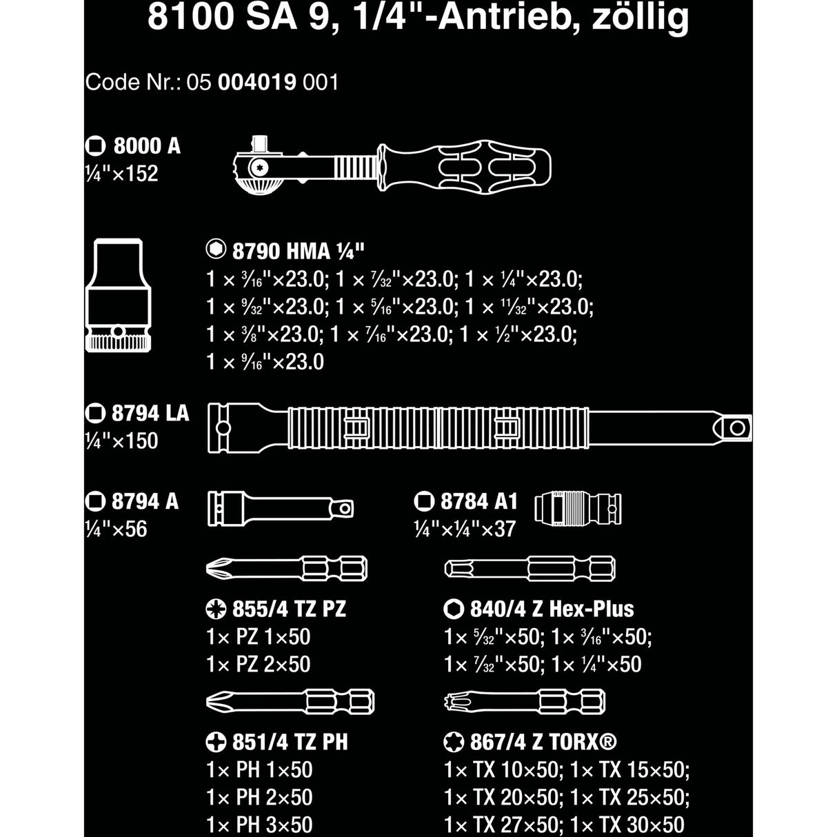 Waa 8100 SA 9 Zyklop Speed Rasseln Set
