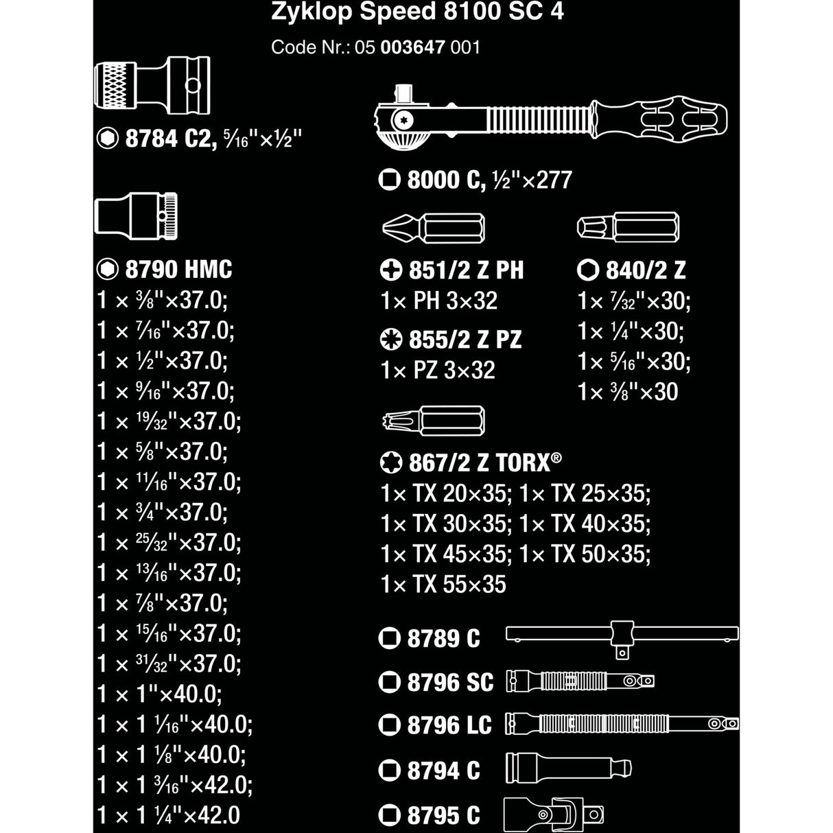 WAA 8100 SC 4 Zyklop Speed Ratelset