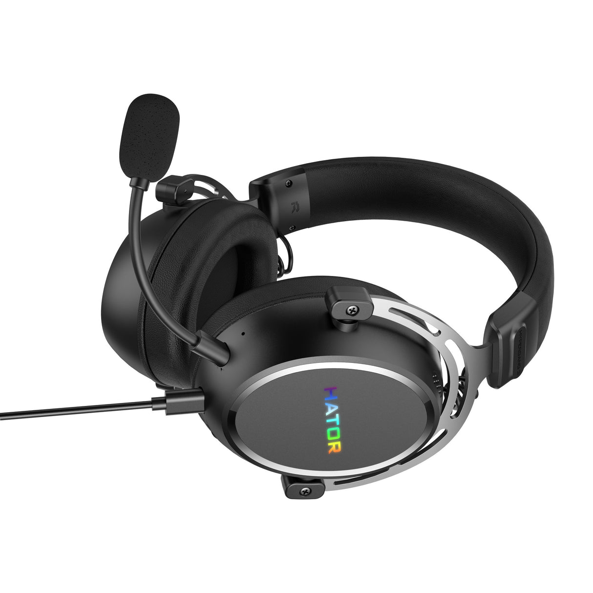 Hator hypergang 3 usb over-ear gaming headset (zwart, rgb, 7.1 virtual surround, usb bluetooth)
