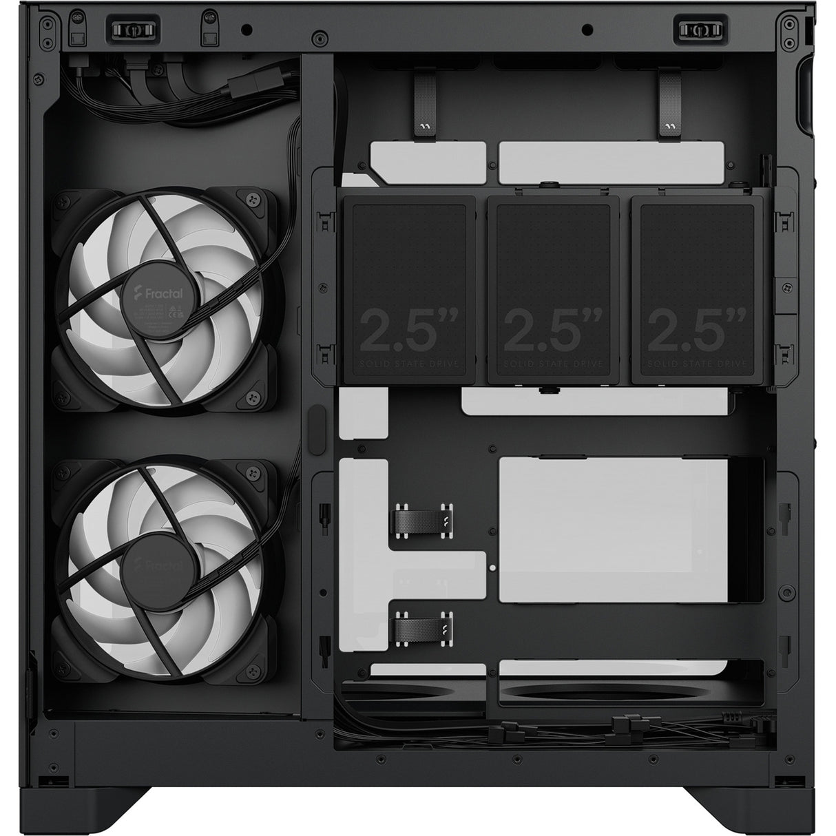 Fractal design pop 2 vision rgb midi tower behuizing (zwart | 1x usb-a | 1x usb-c | rgb | tempered glass)