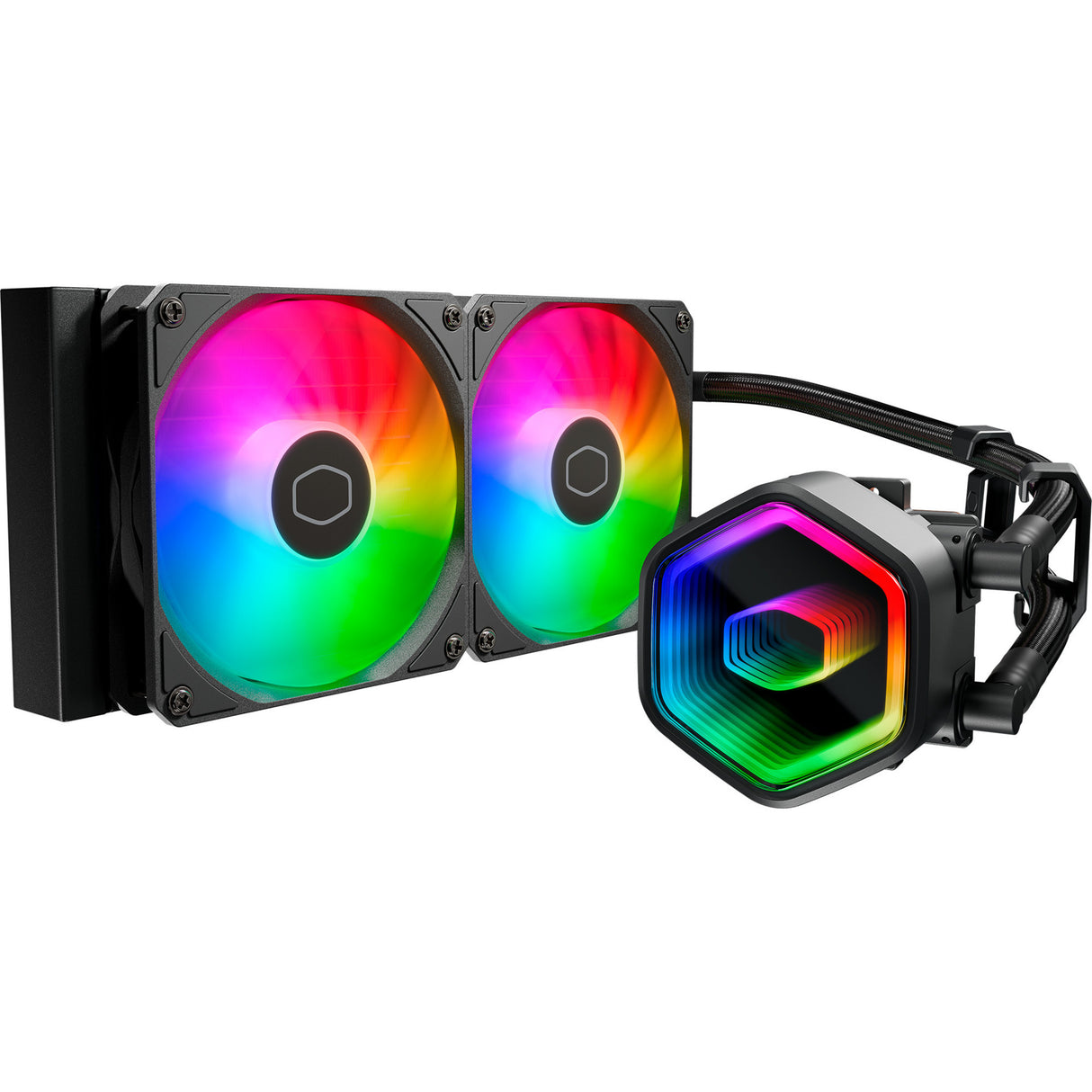 Cooler Master mlw-d24m-a18pa-r1 Masterliquid 240 Core II Argb, 280 mm Kühler, 2 x 120 mm, Argb2 Gen 2
