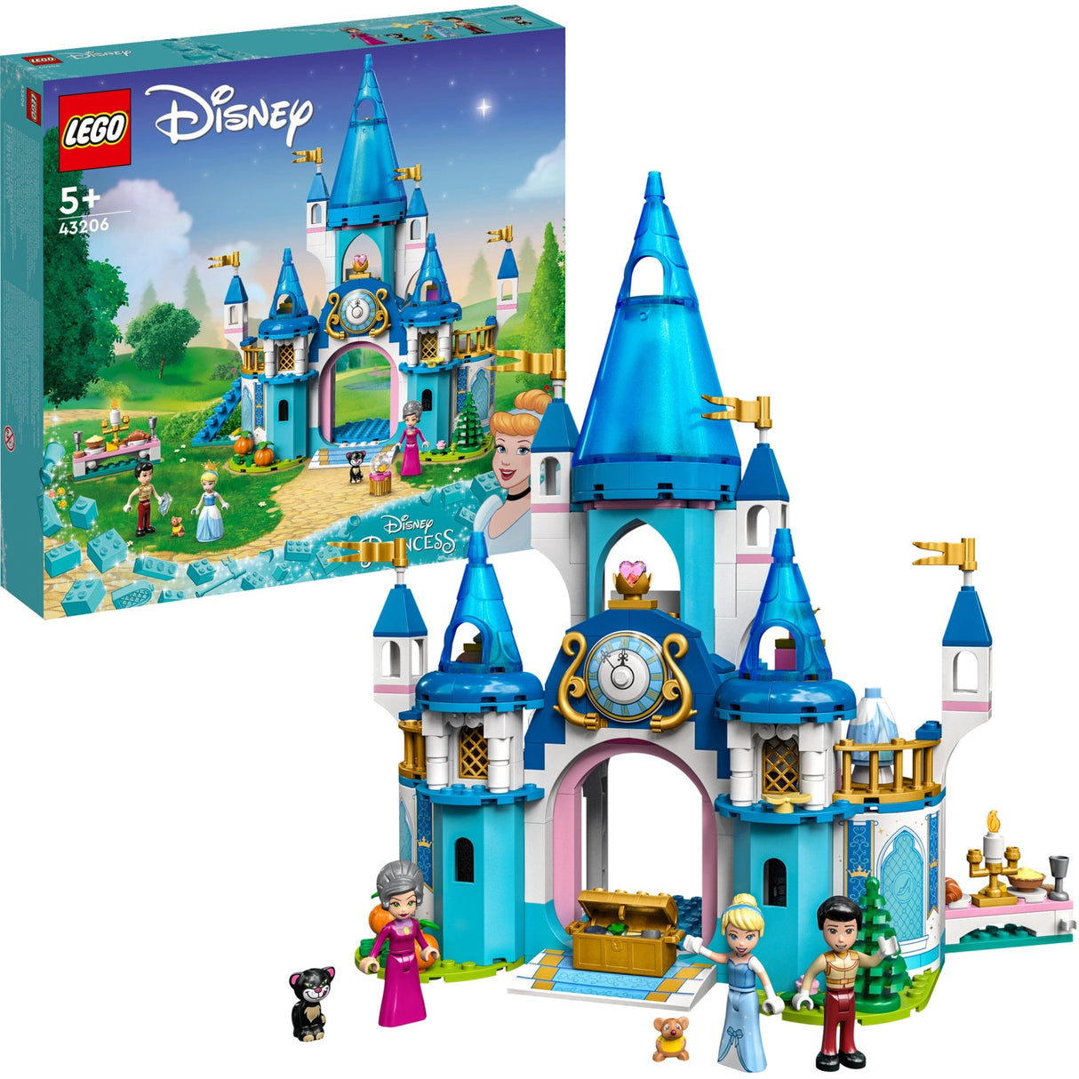Lego Disney Princess – Bauspielzeug „Aschenputtels Schloss und der hübsche Prinz“ (43206)