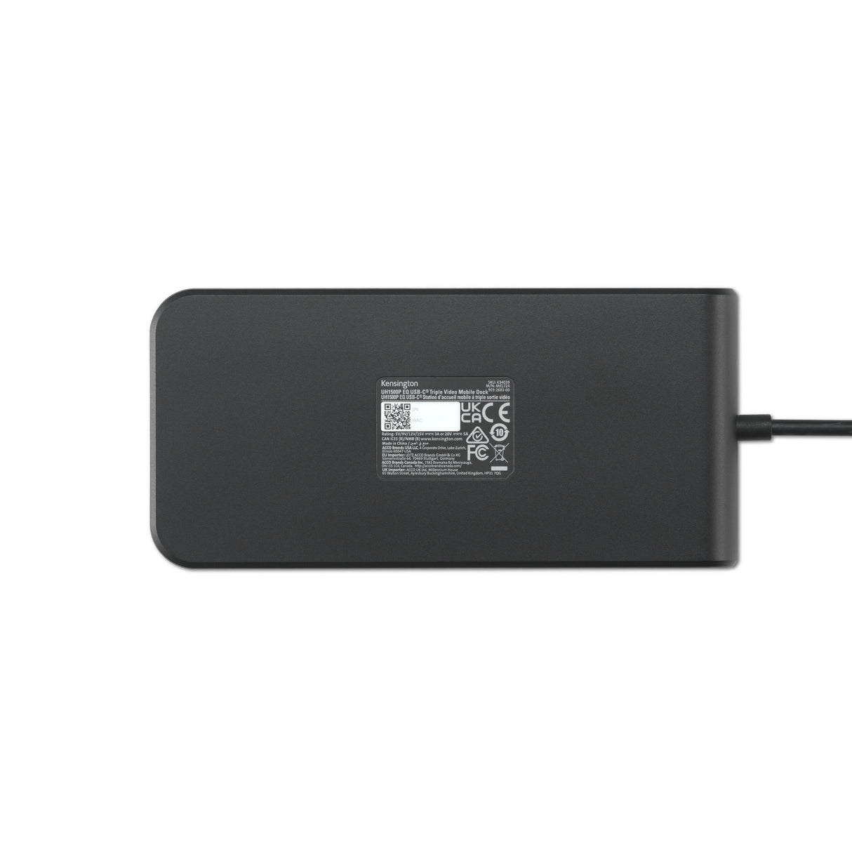 Kensington UH1500P EQ USB-C 5 Gbit/s Triple Video Driverless Mobile Dock Dockingstation (Schwarz)