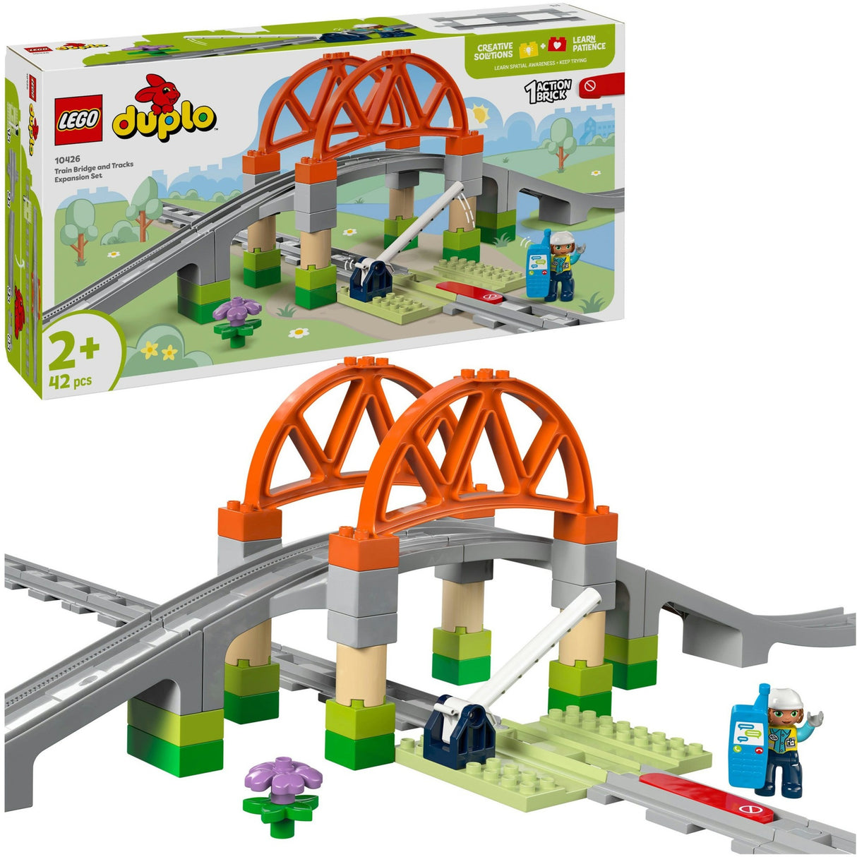 Lego Duplo Town 10426 Eisenbahnbrücke und Gleise, Erweiterungsset