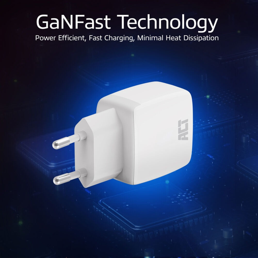 Act USB-C USB-A-Ladegerät 20 W PD PPS, Schnellladung, Ganfast