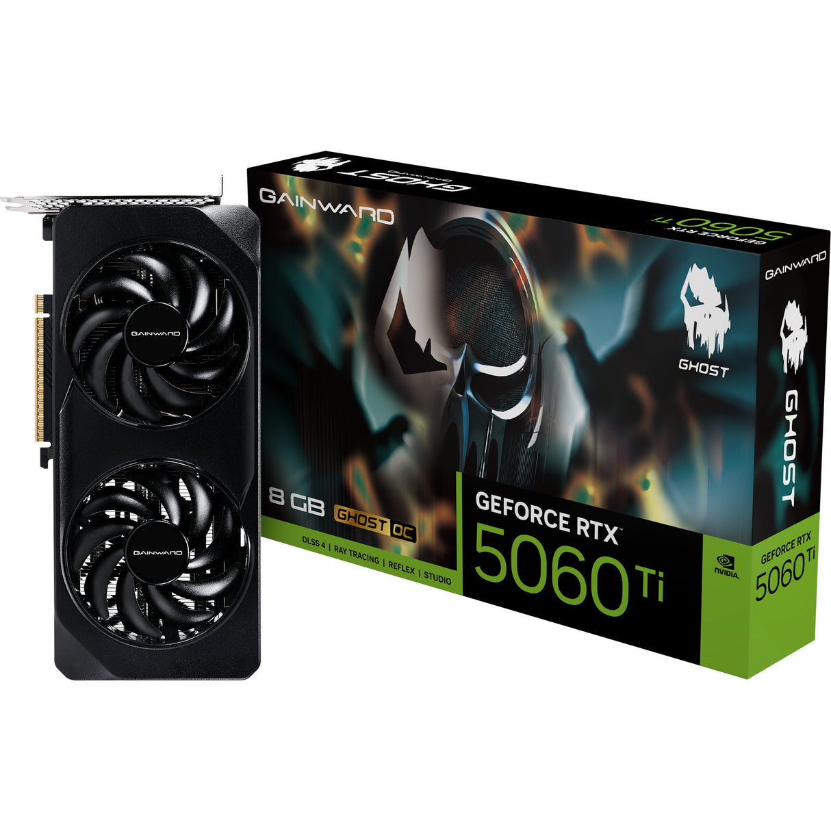 Gainward GeForce RTX 5060 Ti Ghost OC 8GB Grafikkarte (3x DisplayPort, 1x HDMI 2.1, DLSS 4)