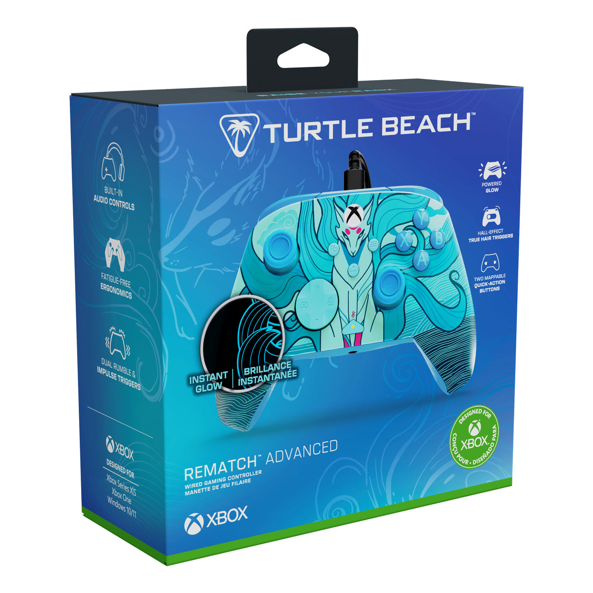 Erweiterter kabelgebundener Turtle Beach Rematch-Controller (Blue Kitsune, Xbox Series X|S, Xbox One, PC)