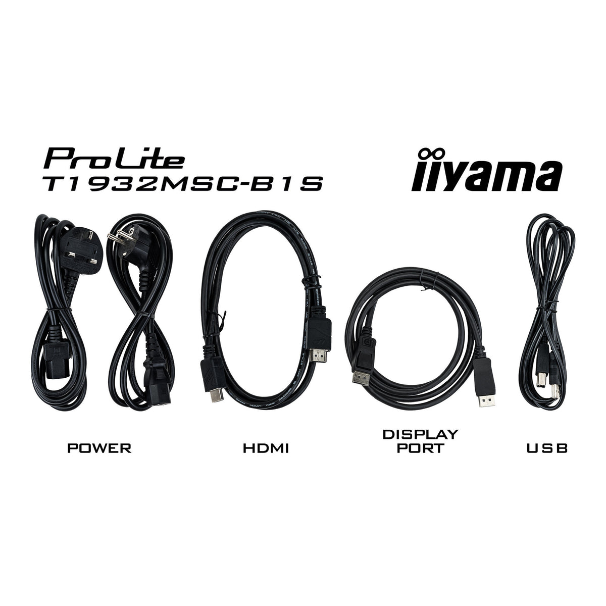 Iiyama Prolite T1932MSC-B2S 19 Touchscreen-Monitor (schwarz, VGA, HDMI, Display-Port, Audio, Touchscreen)