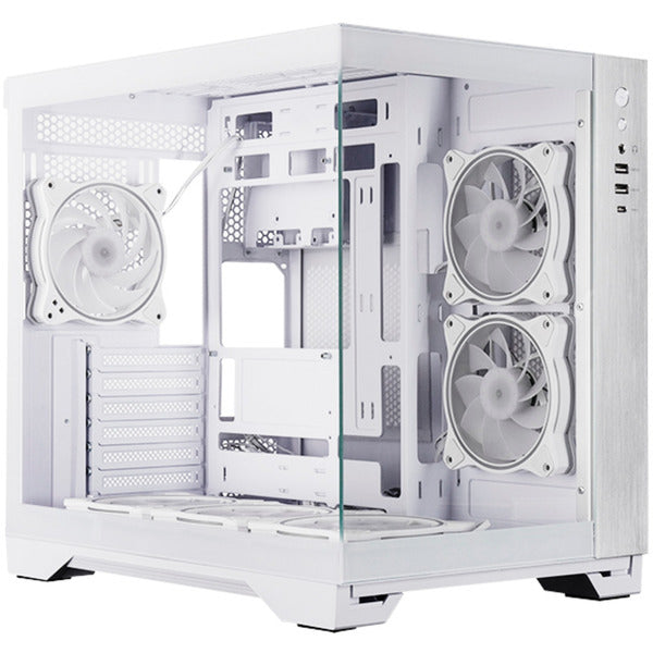Chieftec Visio Midi Tower Gehäuse (weiß | 2x USB-A | 1x USB-C | RGB | gehärtetes Glas)
