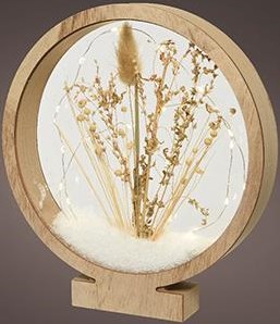 Enzo frame hout rond staand 27cm 25leds - 5508410