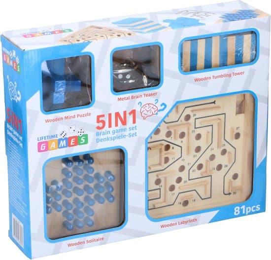 Bongers Toys Denkspiele 5in1, 81-tlg.