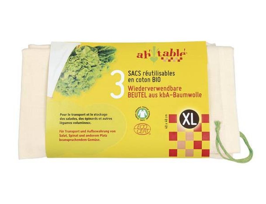 Ah! Tisch! Obst- und Gemüsebeutel XL - 40x40cm - 3 Stk