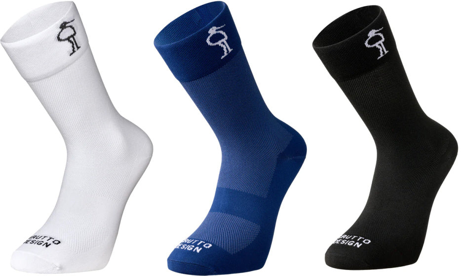 Grubto hoch geschnittene Fahrradsocken weiß blau schwarz 3 Paare der Größe 43-64