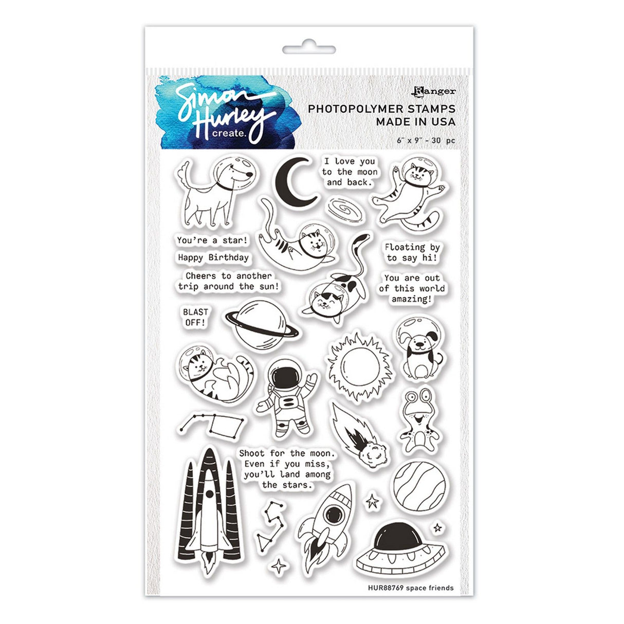 Ranger Ink Ranger • Simon Hurley erstellen. Clear Stamps Weltraumfreunde