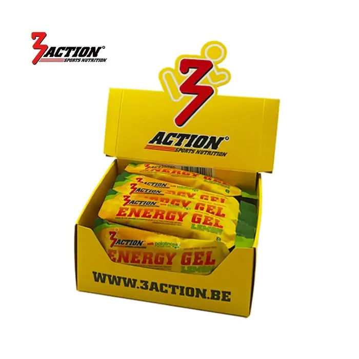 3action Energy Gel Zitrone 34 Gramm – Displaybox 25 Stück – 1202020002