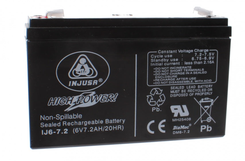 Injusa wiederaufladbare Batterie hoch 6 V-7,2 Ah Schwarz