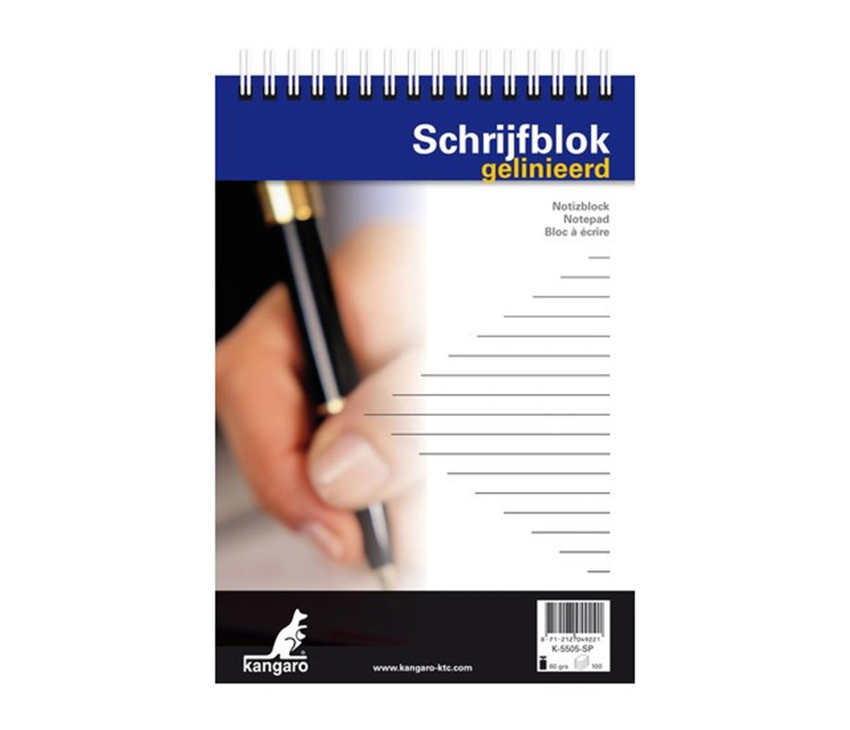 Kangaro Schreibblock A5 100vl Kopf Spirallinie 5 Stk