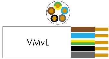 Kabel vmvl rund 5x0,75qmm schwarz - 1227582